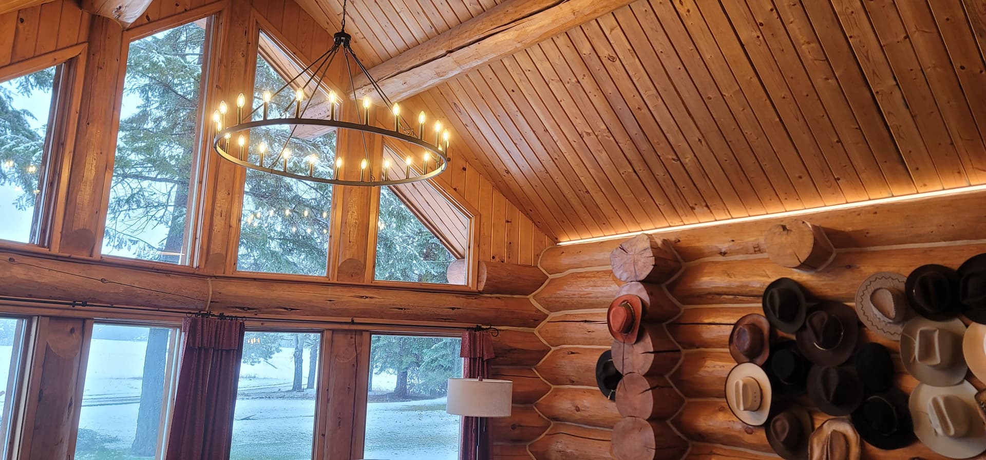 Gallery photos for Rustic Log Cabin Gets a Full Custom Lighting Upgrade: Image #2