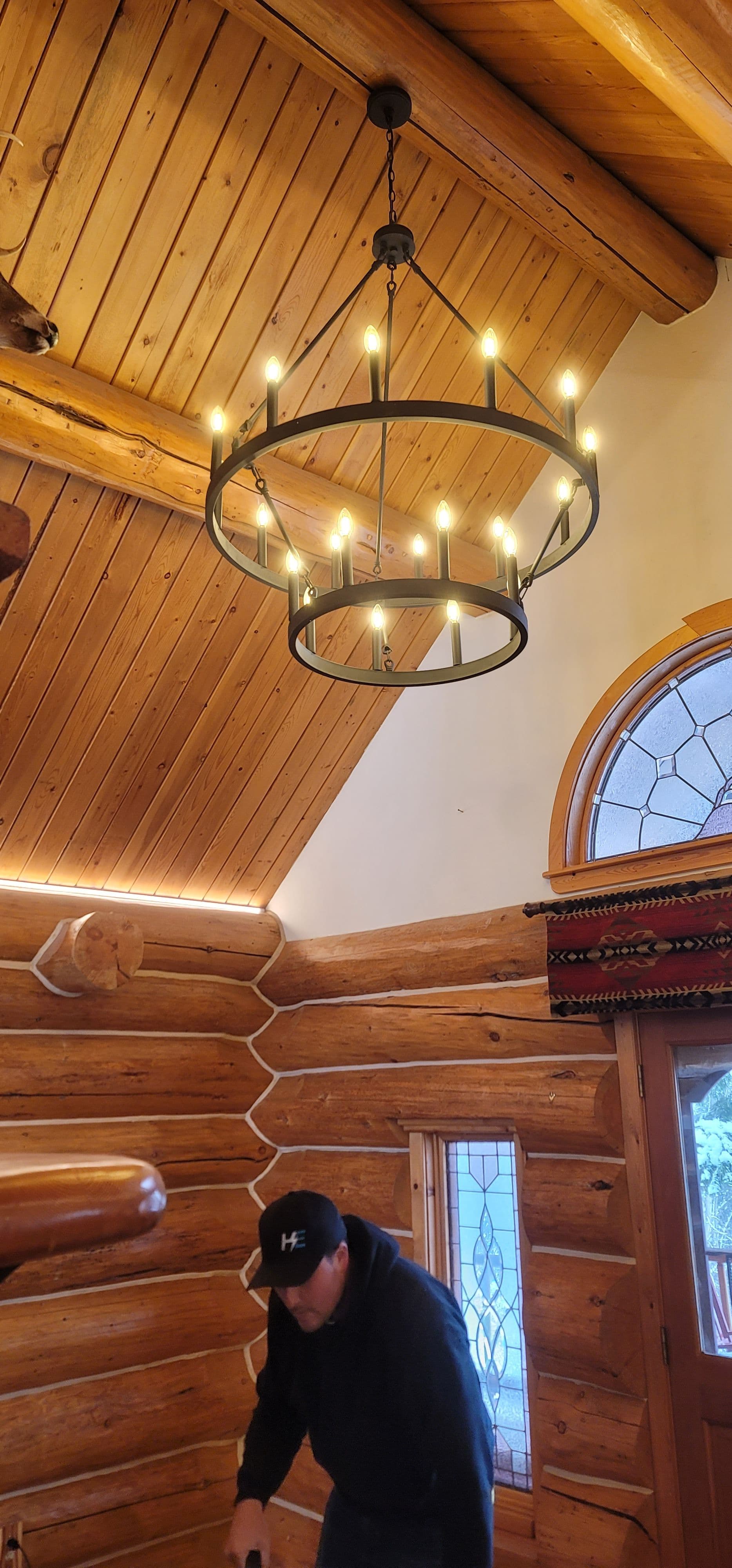 Gallery photos for Rustic Log Cabin Gets a Full Custom Lighting Upgrade: Image #1